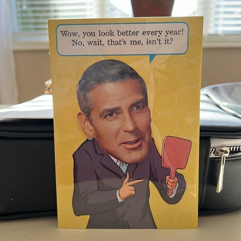George Clooney 2D Hallmark Birthday Card